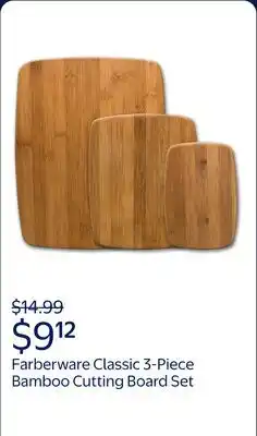 Walmart Farberware Classic 3-Piece Bamboo Cutting Board Set offer