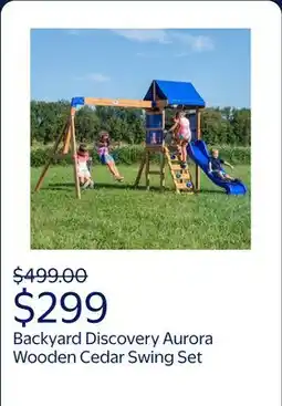 Walmart Backyard Discovery Aurora Wooden Cedar Swing Set offer
