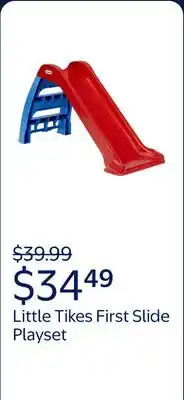 Walmart Little Tikes First Slide, Easy Set Up Playset, Indoor Outdoor Backyard Slide, 18 Months offer