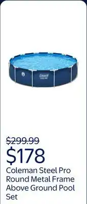 Walmart Coleman Steel Pro 12 ft. x 33 in. Round Metal Frame Above Ground Pool Set offer
