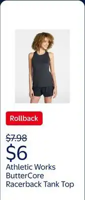 Walmart Athletic Works Women's and Women's Plus ButterCore Racerback Tank Top offer
