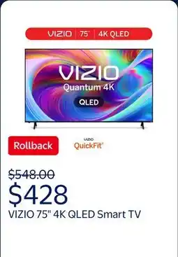 Walmart VIZIO 75 Class Quantum 4K QLED HDR Smart TV (VQD75R-10) offer