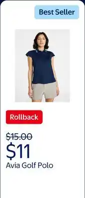 Walmart Avia Women's Golf Polo with Short Sleeves offer