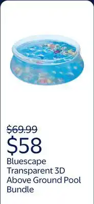 Walmart Bluescape 8 ft Transparent 3D Above Ground Pool with Goggles, Round, Ages 6+ offer