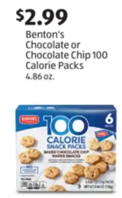 Aldi Benton's Chocolate or Chocolate Chip 100 Calorie Packs offer