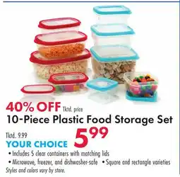 Boscov's 10-Piece Plastic Food Storage Set offer