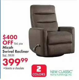 Boscov's New Classic Home Furnishings In. Micah Swivel Recliner offer