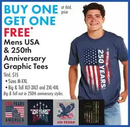 Boscov's Mens USA & 250th Anniversary Graphic Tees offer