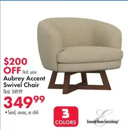 Boscov's Emerald Home Furnishing Aubrey Accent Swivel Chair offer