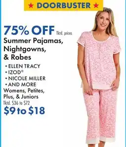 Boscov's Summer Pajamas, Nightgowns, & Robes offer