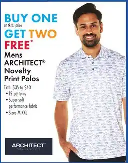 Boscov's Mens ARCHITECT Novelty Print Polos offer