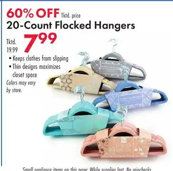 Boscov's 20-Count Flocked Hangers offer