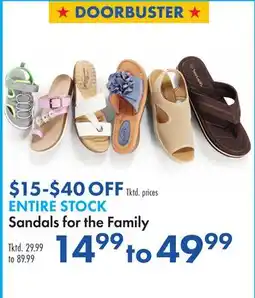 Boscov's Sandals for the Family offer