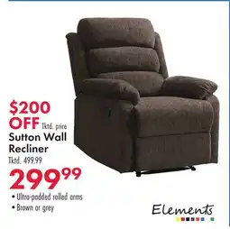 Boscov's Elements Sutton Wall Recliner offer