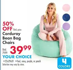 Boscov's Corduroy Bean Bag Chairs offer