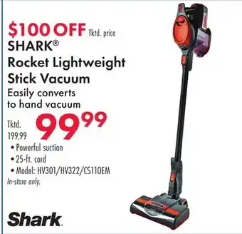 Boscov's SHARK Rocket Lightweight Stick Vacuum offer