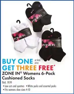 Boscov's ZONE IN Womens 6-Pack Cushioned Socks offer