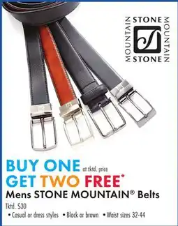 Boscov's Mens STONE MOUNTAIN Belts offer