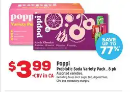 Grocery Outlet Poppi Prebiotic Soda Variety Pack offer