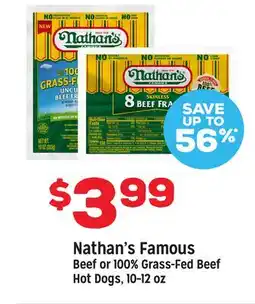 Grocery Outlet Nathan's Famous Beef or 100% Grass-Fed Beef Hot Dogs offer