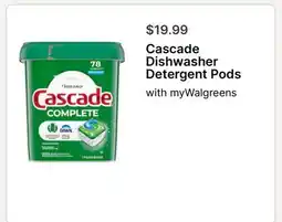 Walgreens Cascade Dishwasher Detergent Pods offer
