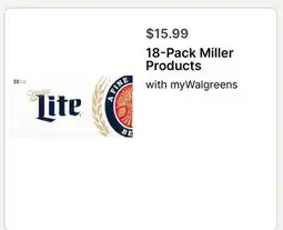 Walgreens 18-Pack Miller Products offer