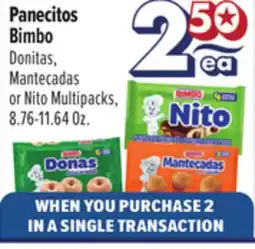 El Super Panecitos Bimbo Donitas, Mantecadas or Nito Multipacks offer