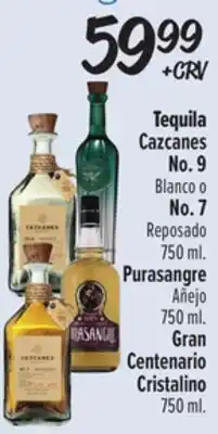 El Super Tequila Cazcanes No. 9 Blanco o No. 7 Reposado offer