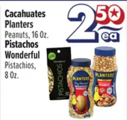 El Super Planters Peanuts, 16 Oz, Wonderful Pistachios, 8 Oz offer