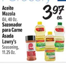 El Super Aceite Mazola Oil, 40 Oz. Sazonador para Carne Asada Lawry's offer