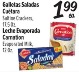El Super Cuétara Saltine Crackers, 17.5 Oz. Carnation Evaporated Milk, 12 Oz offer