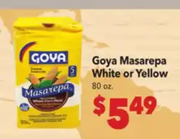 Vallarta Supermarkets Goya Masarepa White or Yellow offer