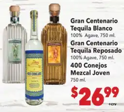 Vallarta Supermarkets Gran Centenario Tequila Blanco offer