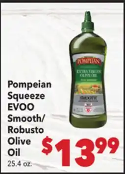 Vallarta Supermarkets Pompeian Squeeze EVOO Smooth/Robusto Olive Oil offer