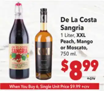 Vallarta Supermarkets De La Costa Sangria offer