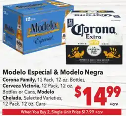 Vallarta Supermarkets Modelo Especial & Modelo Negra offer