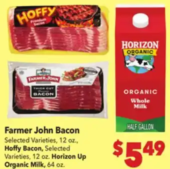 Vallarta Supermarkets Farmer John Bacon offer
