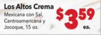 Vallarta Supermarkets Los Altos Crema offer