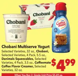Vallarta Supermarkets Chobani Multiserve Yogurt offer