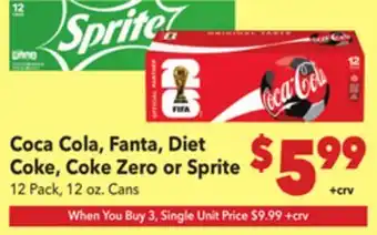 Vallarta Supermarkets Coca Cola, Fanta, Diet Coke, Coke Zero or Sprite offer