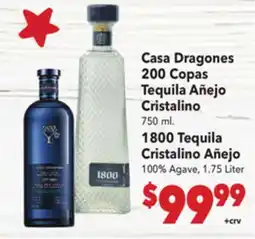 Vallarta Supermarkets Casa Dragones 200 Copas Tequila Añejo Cristalino offer