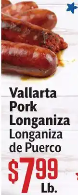 Vallarta Supermarkets Vallarta Pork Longaniza / Longaniza de Puerco offer