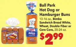 Vallarta Supermarkets Ball Park Hot Dog or Hamburger Buns offer
