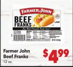 Vallarta Supermarkets Farmer John Beef Franks offer