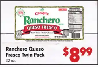 Vallarta Supermarkets Ranchero Queso Fresco Twin Pack offer