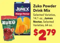 Vallarta Supermarkets Zuko Powder Drink Mix offer