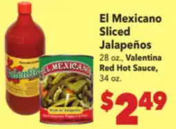 Vallarta Supermarkets El Mexicano Sliced Jalapeños offer