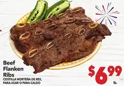 Vallarta Supermarkets Beef Flanken Ribs / COSTILLA NORTÉNDE RES, PARA ASAR O PARA CALDO offer