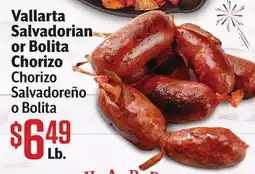 Vallarta Supermarkets Vallarta Salvadorian or Bolita Chorizo / Chorizo Salvadoreño o Bolita offer