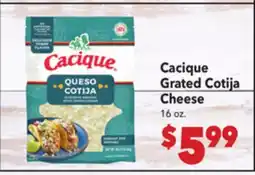 Vallarta Supermarkets Cacique Grated Cotija Cheese offer